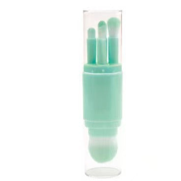 Set de Brochas de Maquillaje 5 en 1: Herramienta Compacta y Retráctil con Diseño Portátil en Estuche, Ideal para Aplicación de Maquillaje