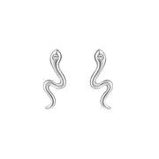 Aretes de Serpiente en Plata S925 pequeños con Zirconia