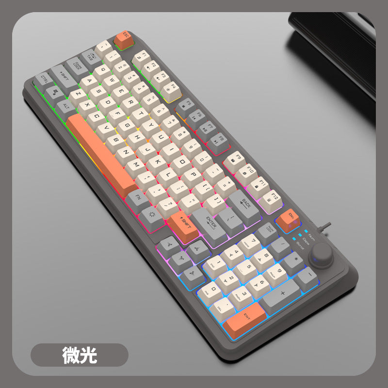 Teclado Mecánico Iluminado K82: Teclado con Efecto Mecánico, Conexión por Cable, Diseño de Tres Colores para PC