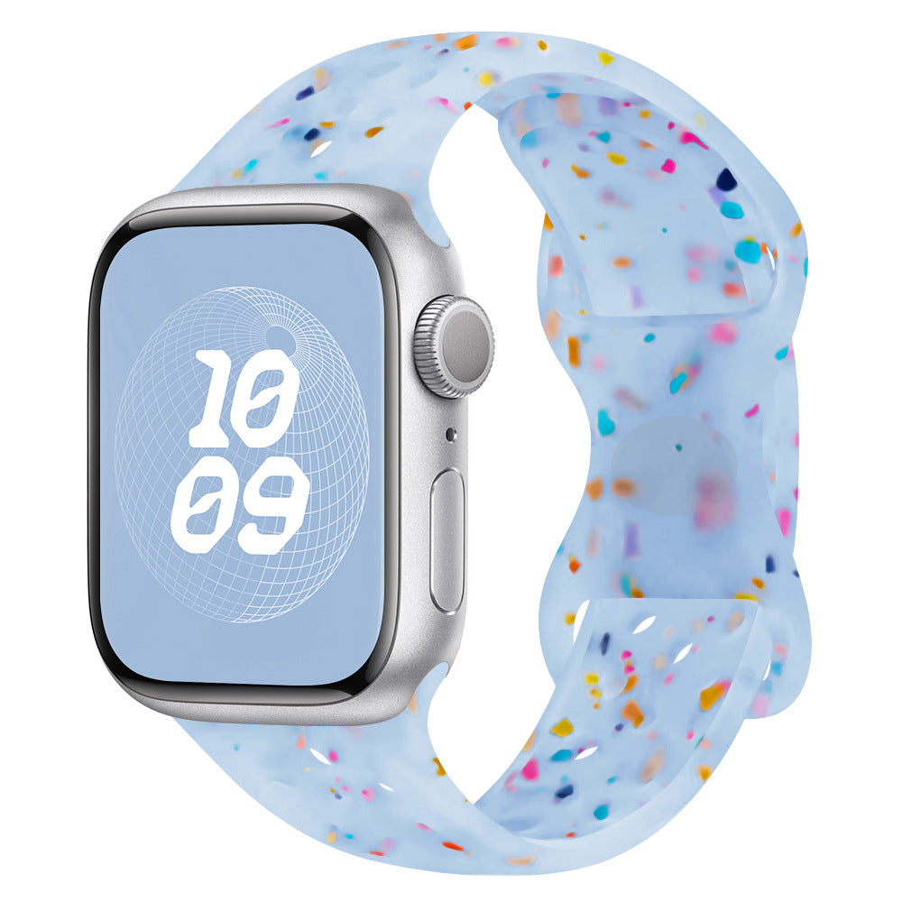 Correa de Silicona con Efecto Purpurina para Apple Watch Series 1–11 y SE 3