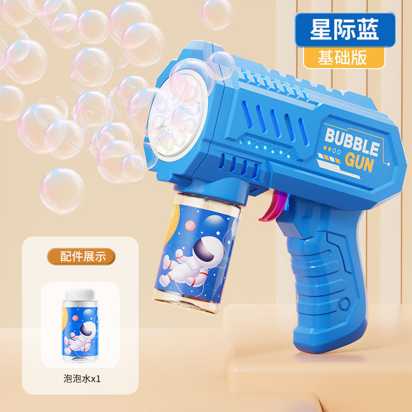 Pistola de burbujas eléctrica para niños: juguete automático con luces LED, perfecto para fiestas y juegos al aire libre
