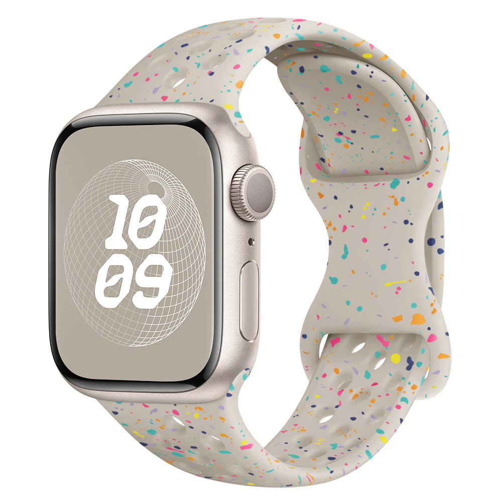 Correa de Silicona con Efecto Purpurina para Apple Watch Series 1–11 y SE 3