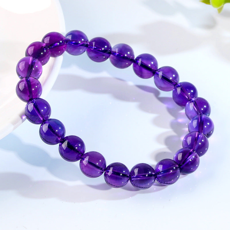 Pulsera de Amatista Natural: Alta Calidad, Color Intensivo, Amatista de Uruguay