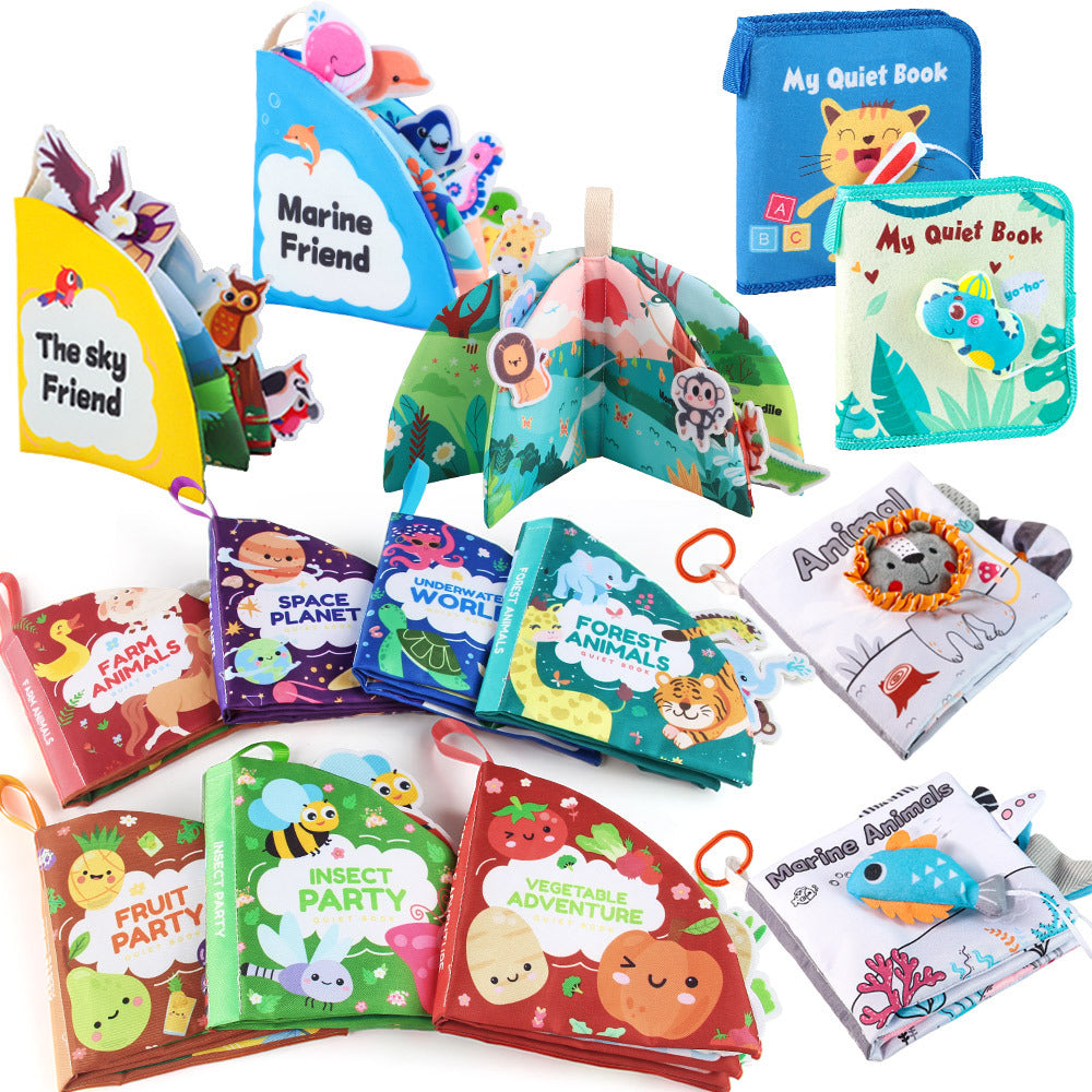 Libro de tela educativo y sensorial para bebés de 0 a 3 años