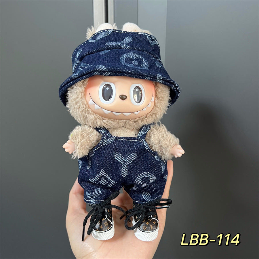 Ropa estilo Preppy Francés para Labubu de 17cm – Outfit de Muñeca de Pie o Sentada