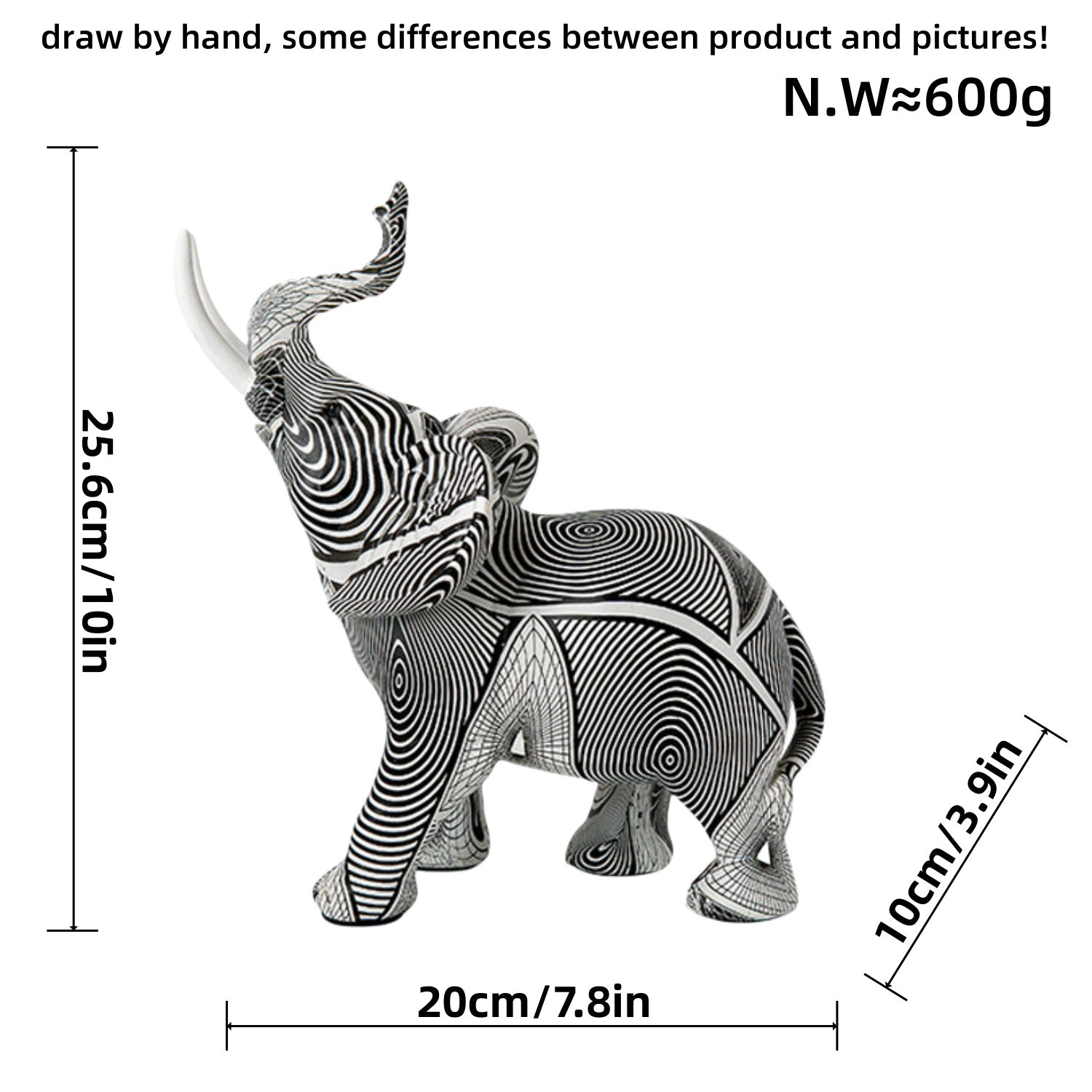 Arte Abstracto: Escultura Colorida de Elefante para Escritorio o Mesa