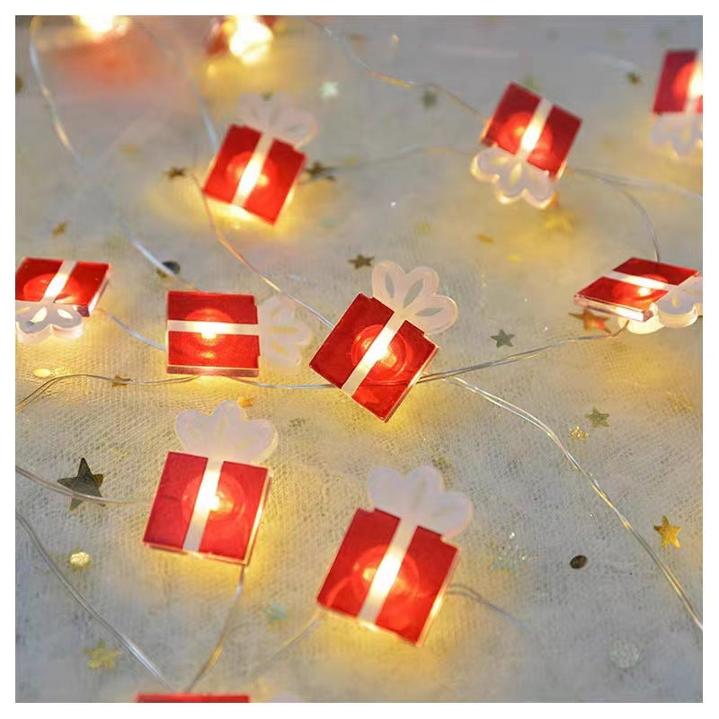 Copper Christmas Light Garlands: LED Bell and Snowflake Decorations