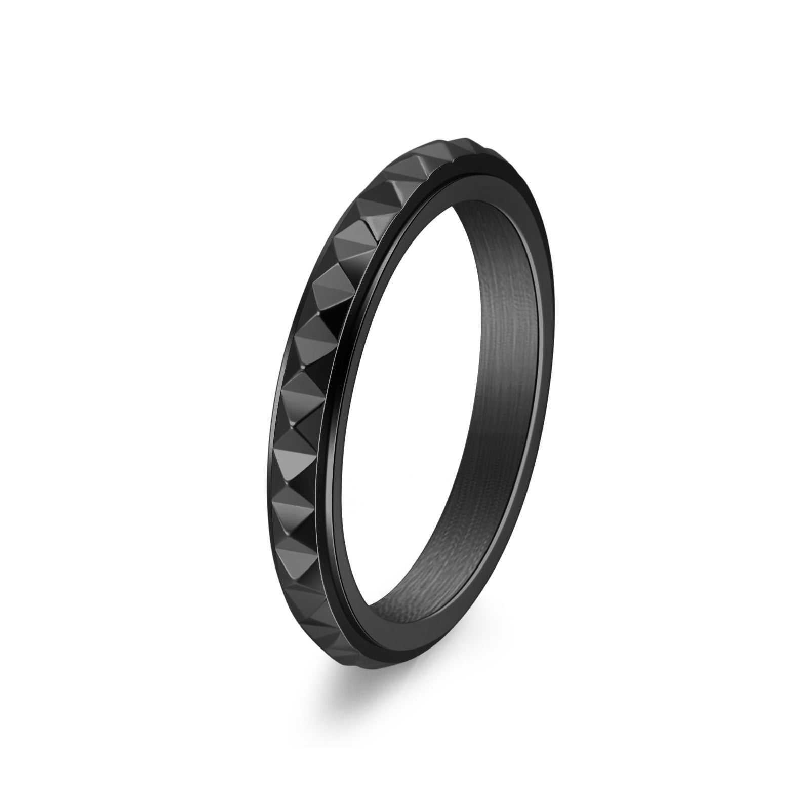 Anillo Antiestrés de Titanio para Mujer – Diseño de Triángulos