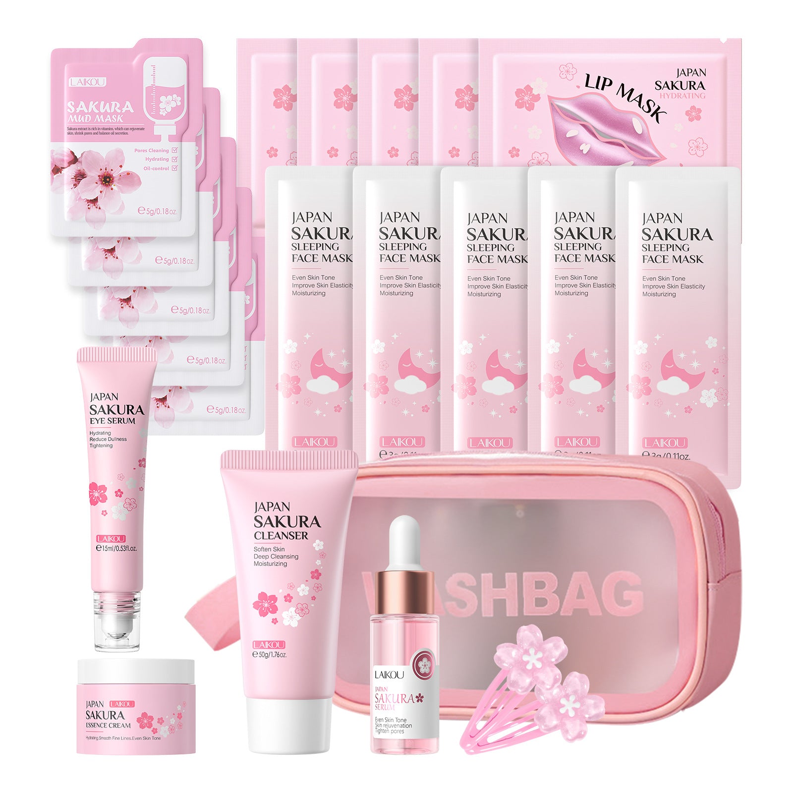 Conjunto de Cuidado Facial LAIKOU Sakura: Hidratación Profunda y Efecto Revitalizante