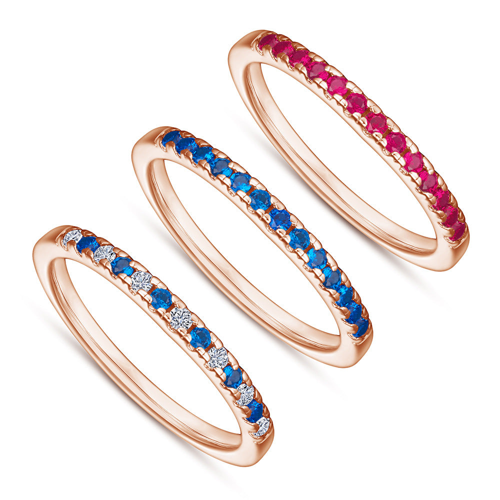 Argolla Retro para Mujer en Plata 925 – Micro Engastado con Zirconias