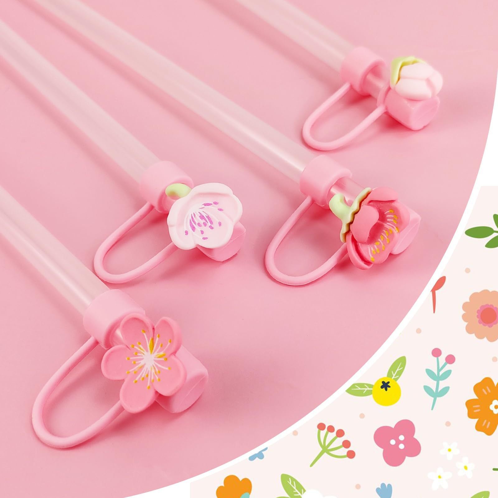 Tapa para Pajita de Vaso Stanley – Diseños de Flor con Cristales, Mariposa y Más