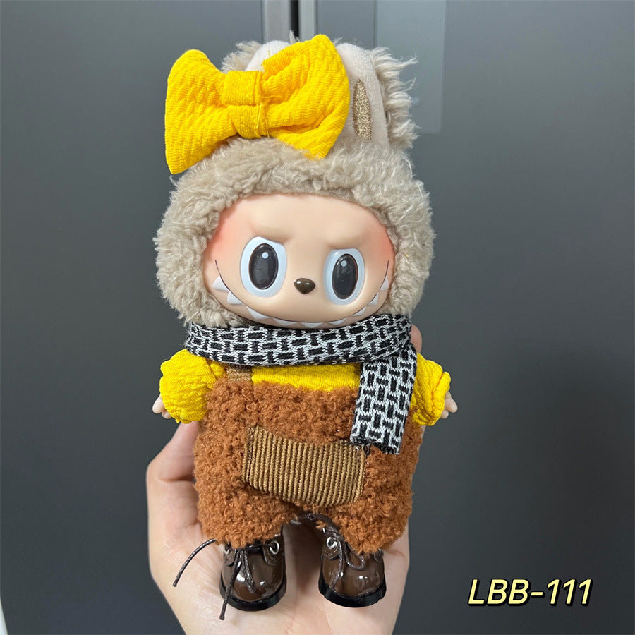 Ropa estilo Preppy Francés para Labubu de 17cm – Outfit de Muñeca de Pie o Sentada