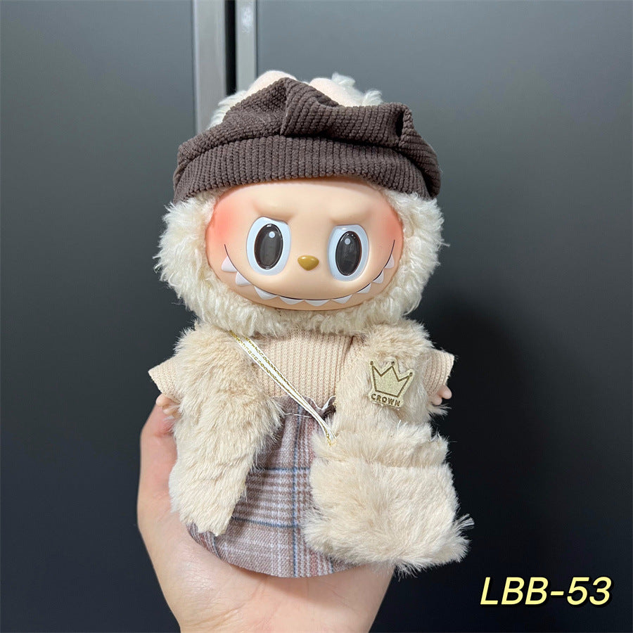 Set de Overol con aplicaciones para muñeca en variados diseños para labubu de 17cm, (Muñeca no incluida)