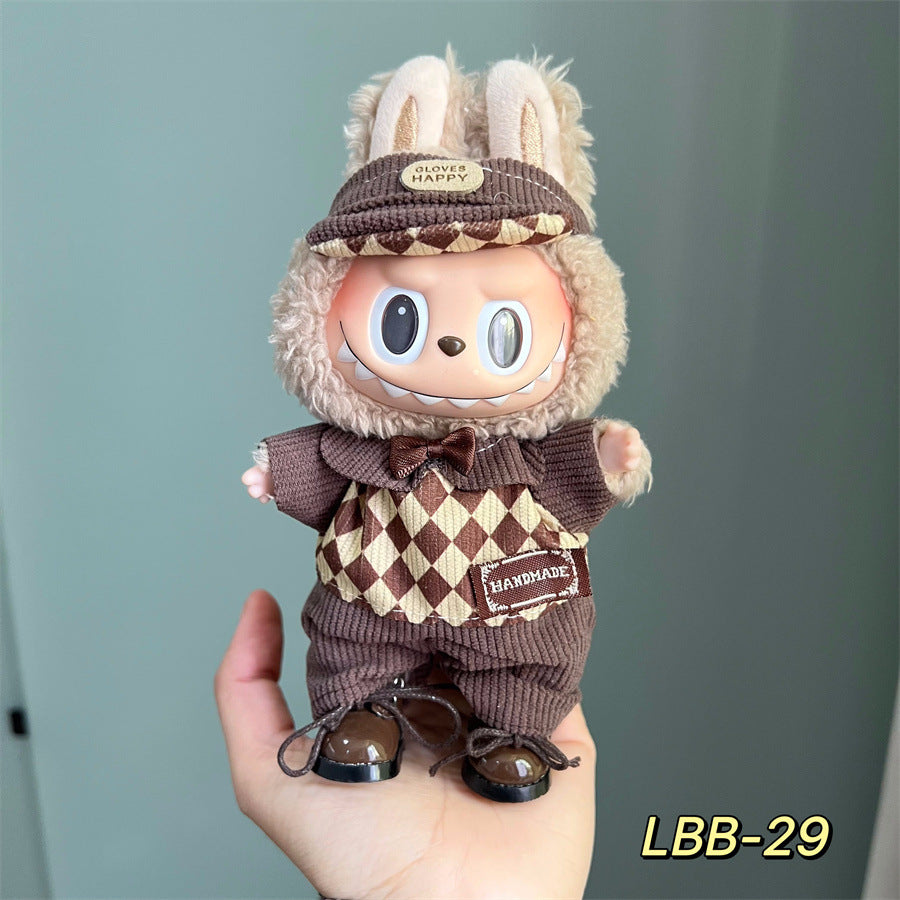 Ropa Nerd-Chic para Muñeca Labubu 17 cm – Accesorios de Moda (Muñeca No Incluida)