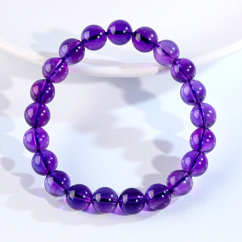 Pulsera de Amatista Natural: Alta Calidad, Color Intensivo, Amatista de Uruguay