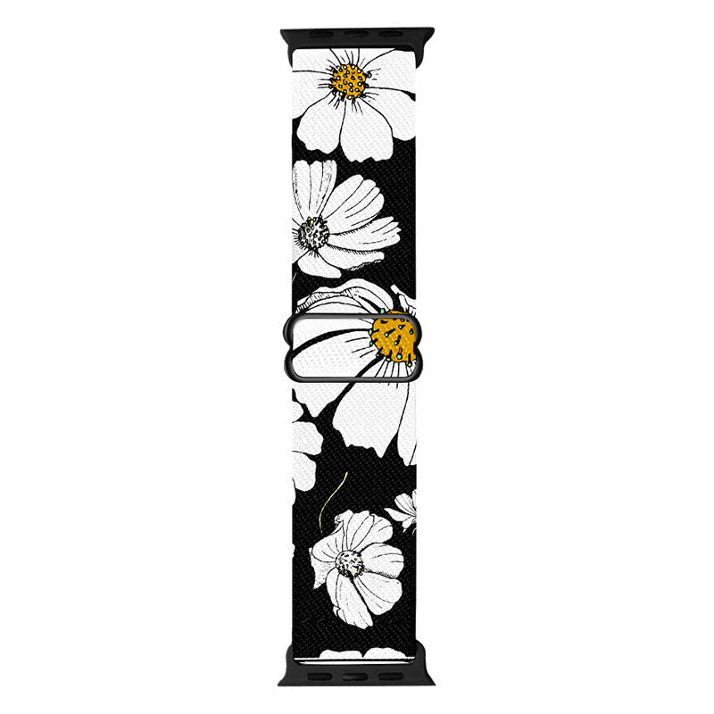 Correa para Apple watch en diseño de Flores blancas 