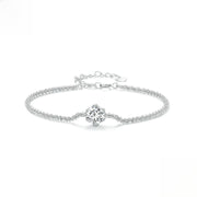 Pulsera de plata 925 con moissanita incrustada de 1 quilate. Regalo quinceañera