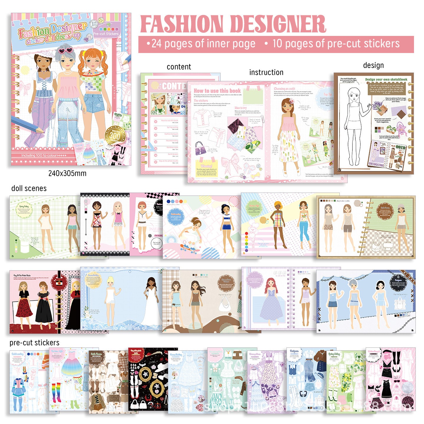 Manualidades de moda para niñas con libro de stickers