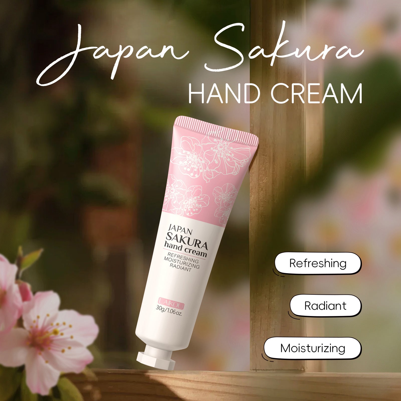 Crema de Manos Hidratante de Cereza de Laikou 30g: Frescura y Hidratación, Producto Aprobado por