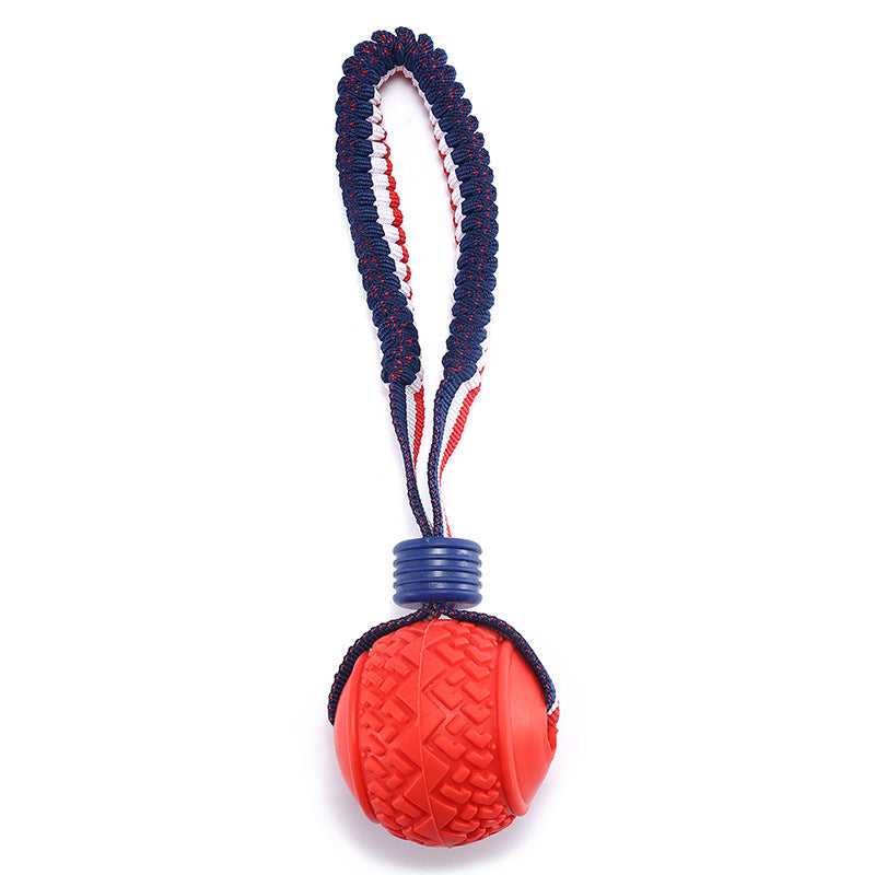 Pelota Tipo Neumático con Cuerda: Juguete Resistente para Perros, Entrenamiento y Limpieza Denta
