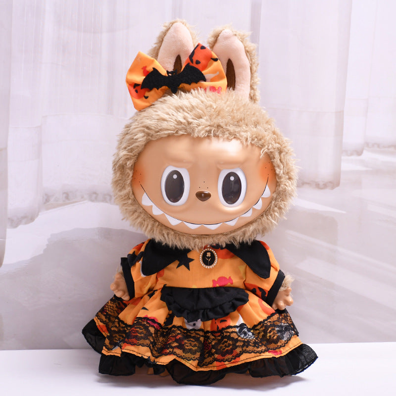 Ropa de Muñeca para Niños: Vestido de Halloween de 38cm, Material de PVC y Algodón, Muy Adorable