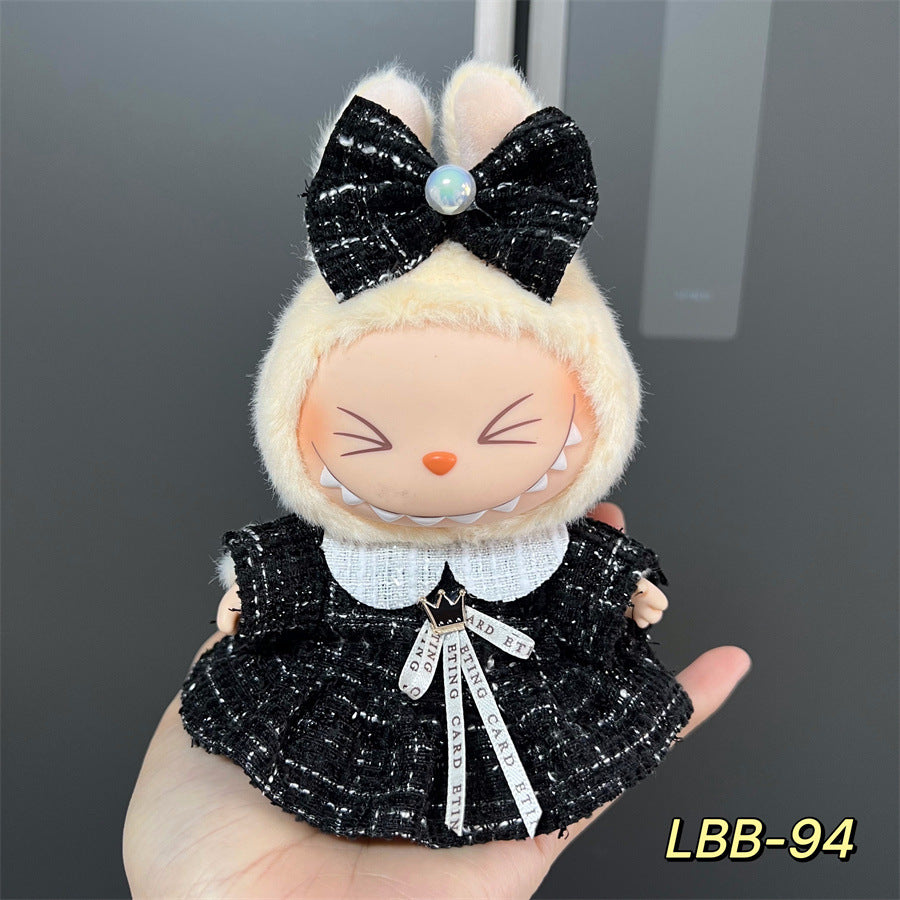 Ropa estilo Preppy Francés para Labubu de 17cm – Outfit de Muñeca de Pie o Sentada