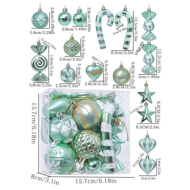 Bolas Navideñas de Plástico : Set de 16 Piezas Decorativas para Árbol de Navidad en Varios Diseños