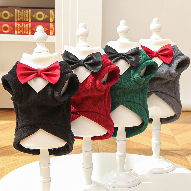 Ropa Elegante para Perros Grandes: Camiseta con Chaleco y Corbatín