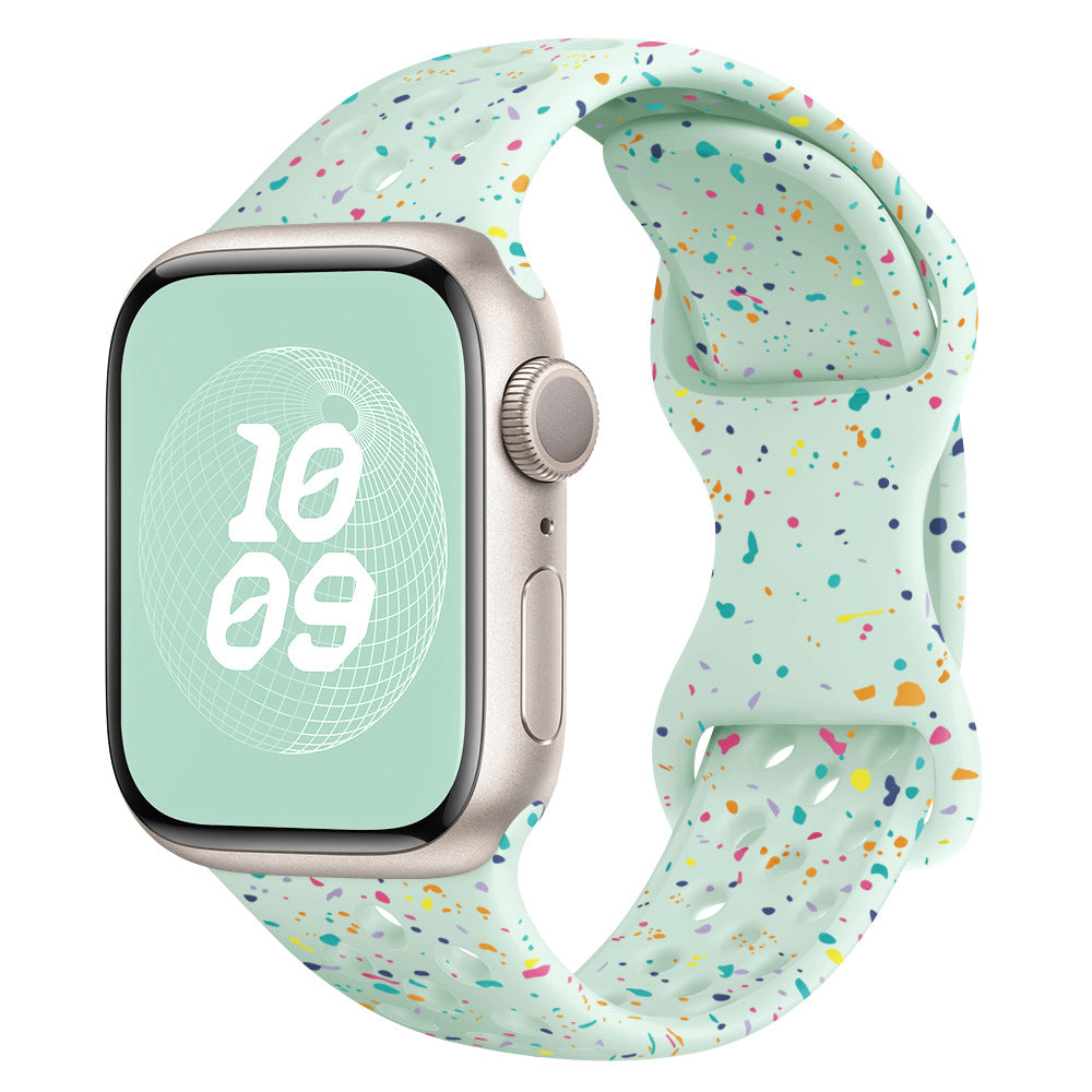 Correa de Silicona con Efecto Purpurina para Apple Watch Series 1–11 y SE 3