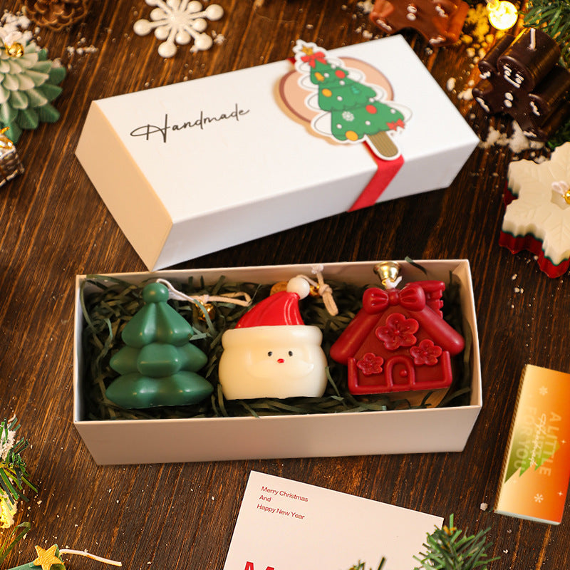 Velas Navideñas Aromáticas | Set Decorativo de 3 Piezas con Diseños Festivos para Regalo