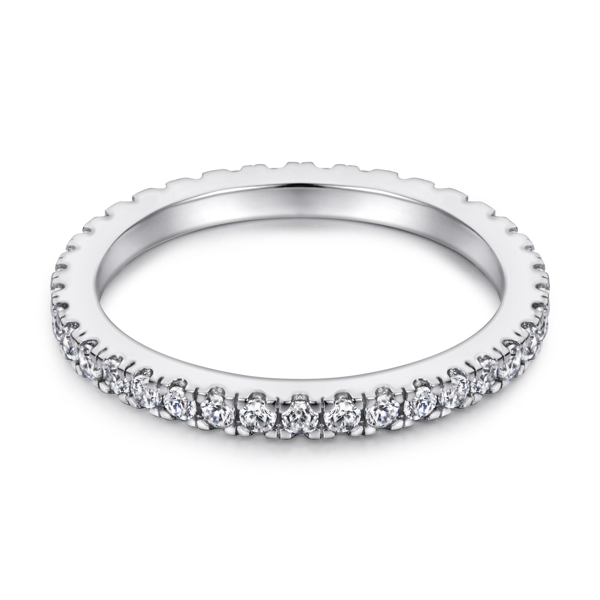 Argolla Retro para Mujer en Plata 925 – Micro Engastado con Zirconias