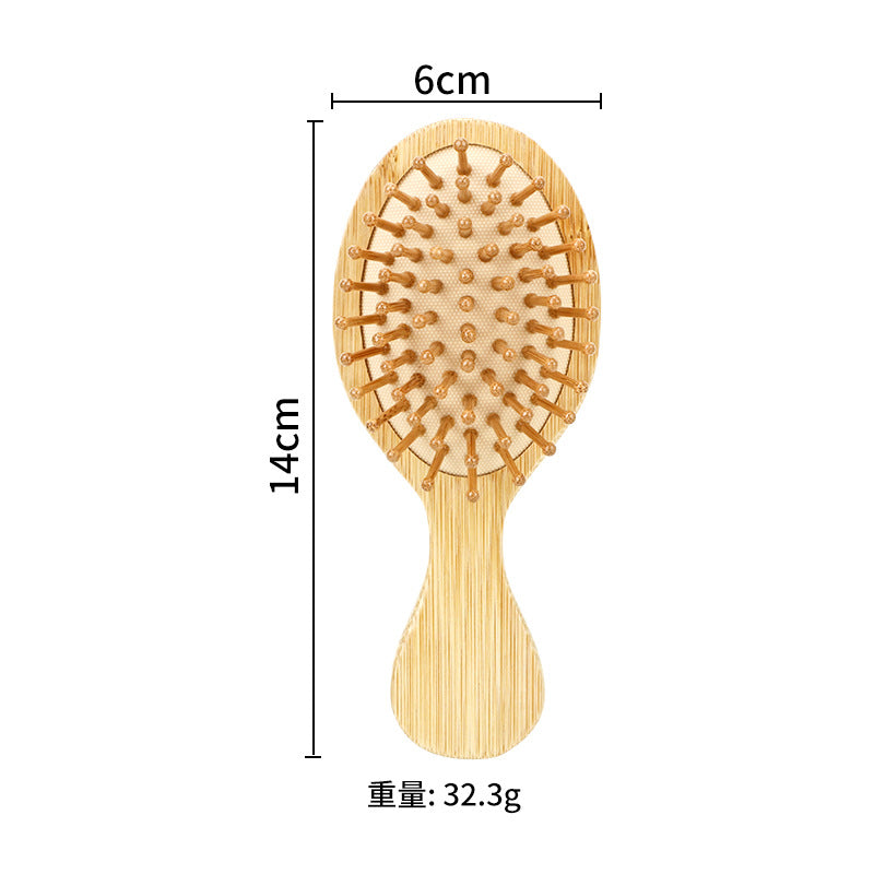 Set de Peines de Bambú Natural: Cepillo de Masaje con Almohadilla de Aire, Peine de Dientes Anchos y Peine de Cola, Ecológico para Niños