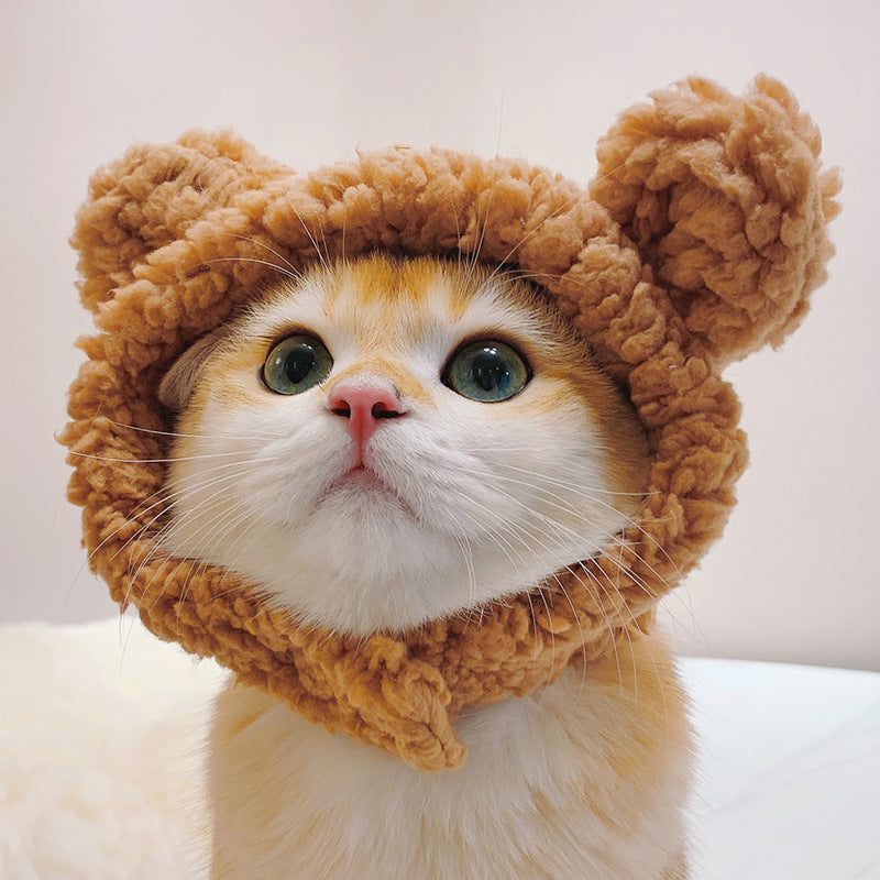 Pet Mascot Hat with Lion Head, Bunny Ears, Frog, and Bear: Funny Costume Accessory