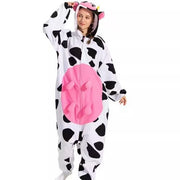 Pijama enteriza con capucha diseño de vaca
