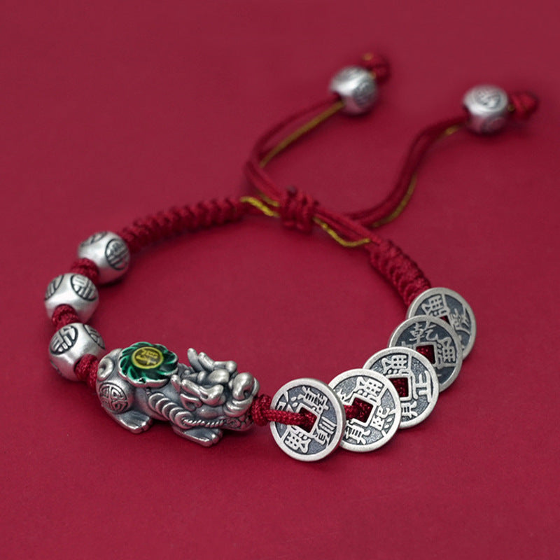 Pulsera de Pi Xiu de cinco emperadores: Pulsera de cuentas tejida a mano para hombres y mujeres, venta directa de fábrica