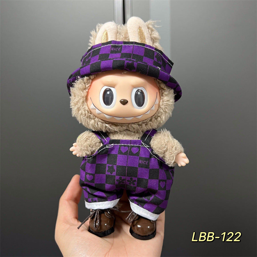 Ropa estilo Preppy Francés para Labubu de 17cm – Outfit de Muñeca de Pie o Sentada