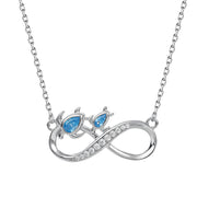 Cadena Corta de Plata 925 con Dije de Infinito y Tortugas – Amor y Longevidad