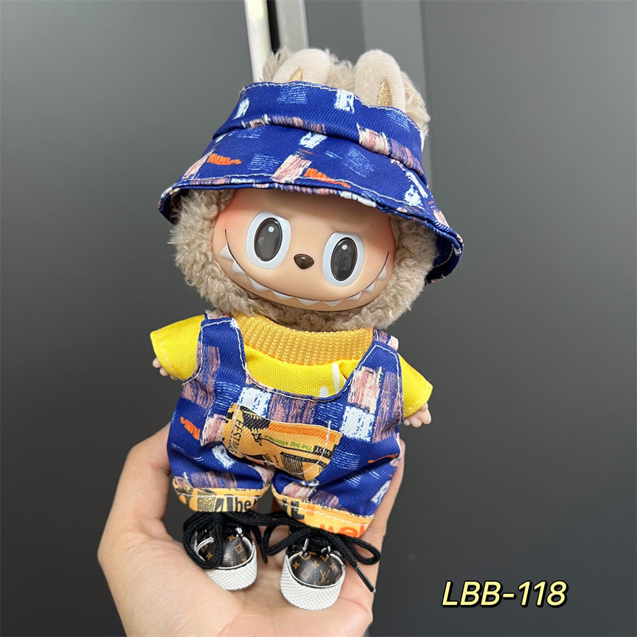 Ropa estilo Preppy Francés para Labubu de 17cm – Outfit de Muñeca de Pie o Sentada