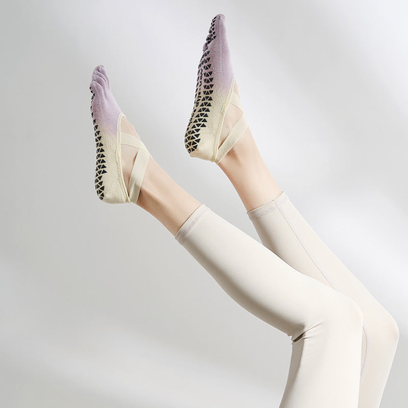 Graduated Non-Slip Yoga Socks for Women: Pilates Toe Socks for Fall and Winter