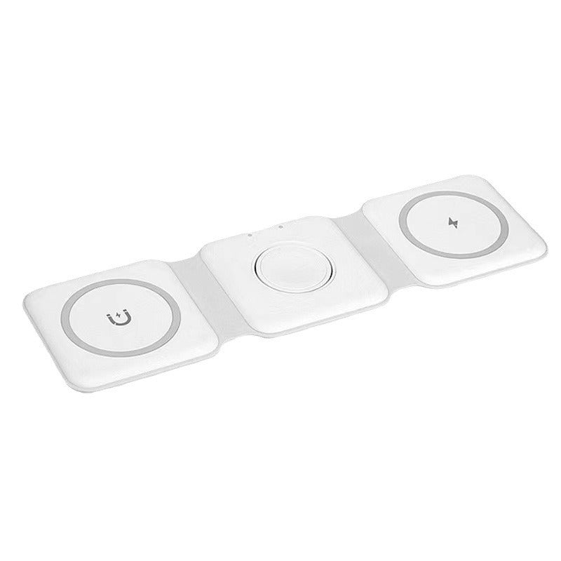 Cargador Inalámbrico 3 en 1 15W: Soporte Magnético para Teléfonos, Auriculares y Relojes