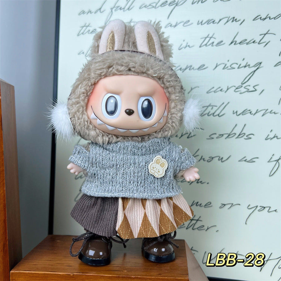 Tiny Textile: Compatible with Labubu, Clothing Set, Accessories for 17cm Dolls, Accessories for Labubu (No Doll)