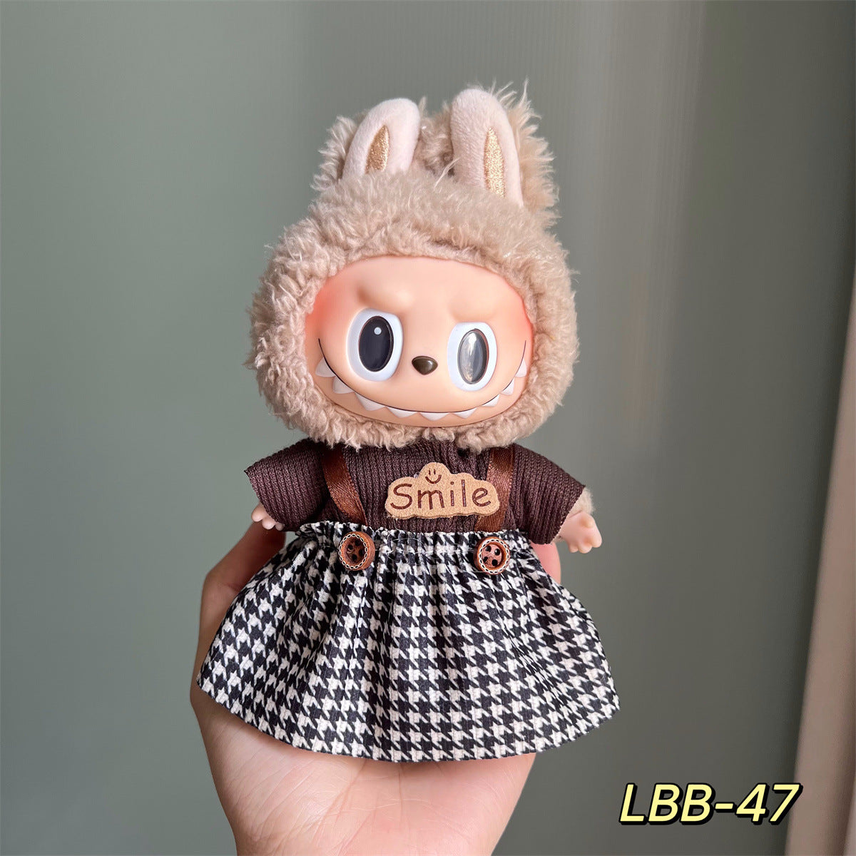 Set de Overol con aplicaciones para muñeca en variados diseños para labubu de 17cm, (Muñeca no incluida)