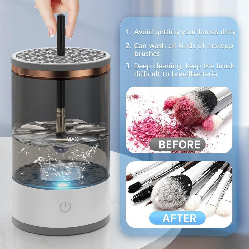 Limpiador de Pinceles de Maquillaje: Cepillo eléctrico recargable para limpieza rápida y fácil