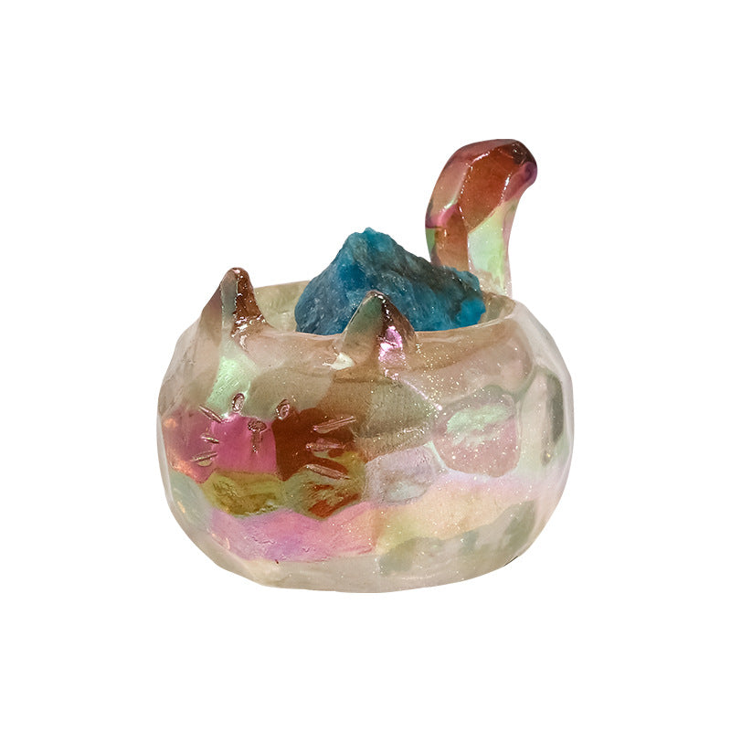 Cartoon Cat Crystal Blind Box: Cute Desk Decor for Good Luck and Gifts