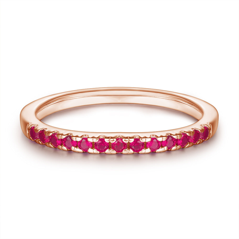 Argolla Retro para Mujer en Plata 925 – Micro Engastado con Zirconias