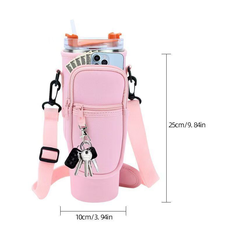 Bolsa Bandolera para Botella Stanley 40oz con Correa Ajustable, Bolsillo y Aislamiento Térmico