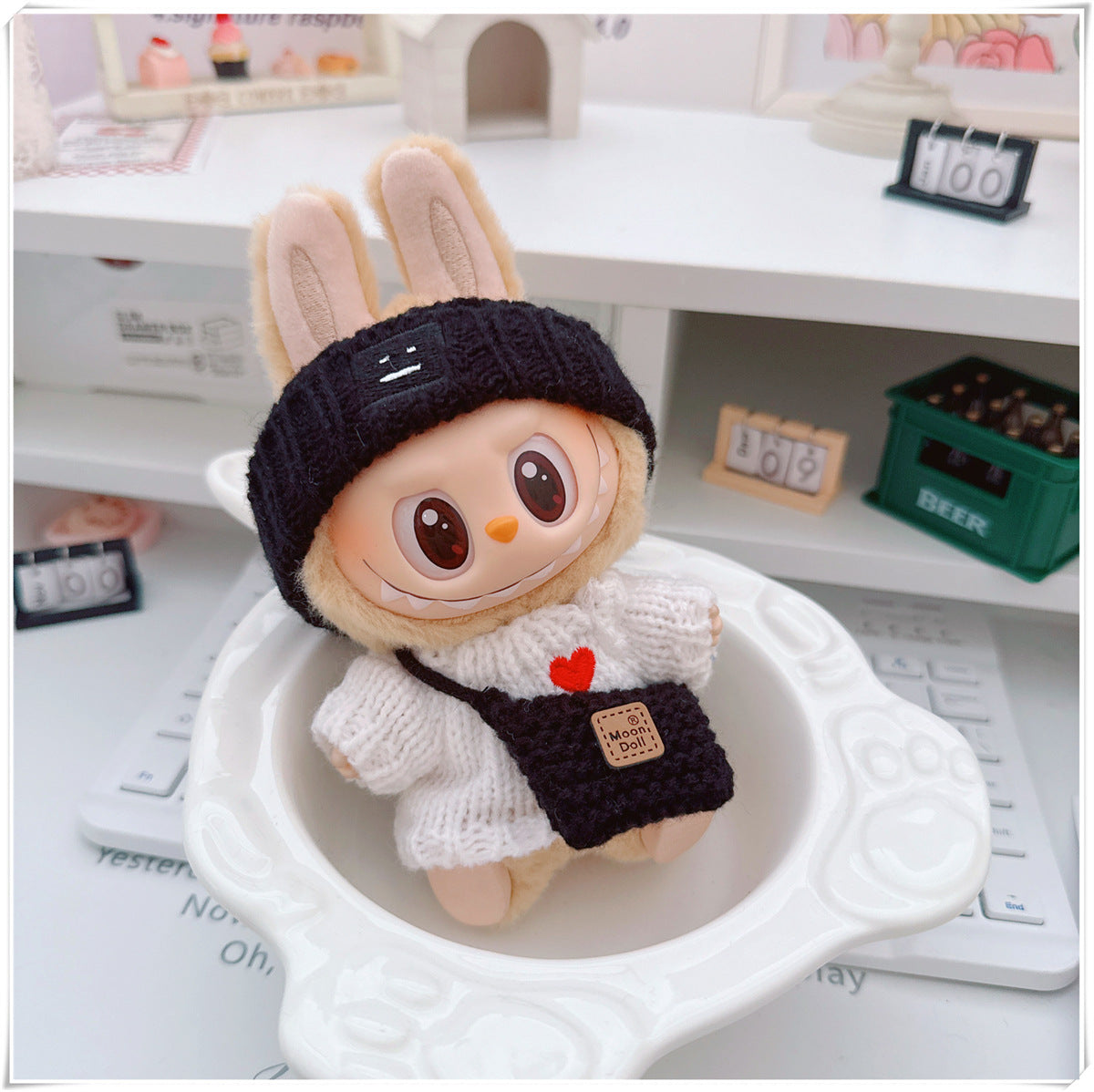 Tender Thread: Compatible with Labubu, Clothing Set, Accessories for 17cm Dolls, Accessories for Labubu (No Doll)