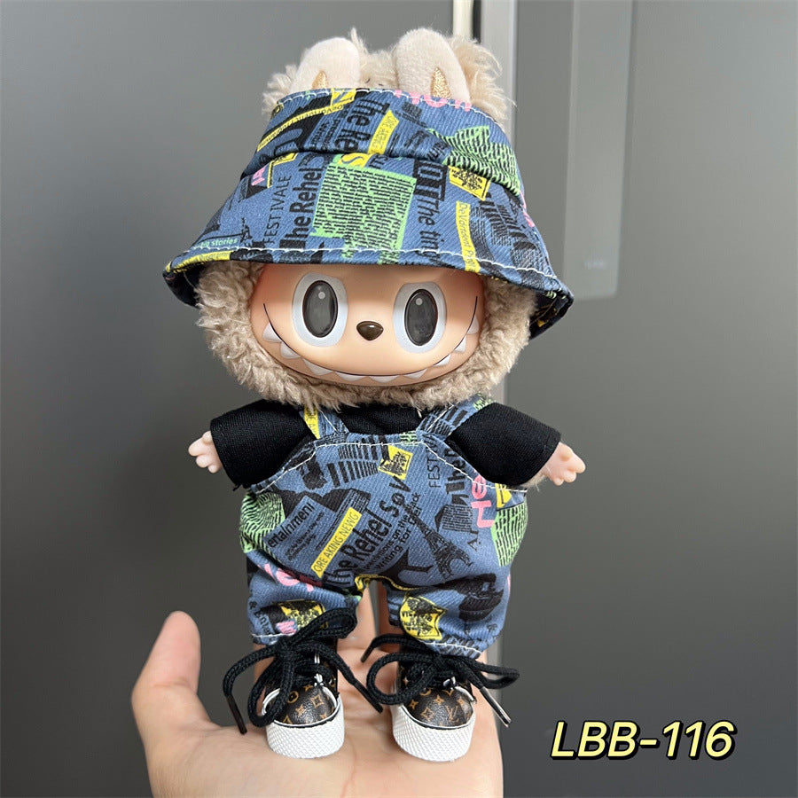 Ropa estilo Preppy Francés para Labubu de 17cm – Outfit de Muñeca de Pie o Sentada