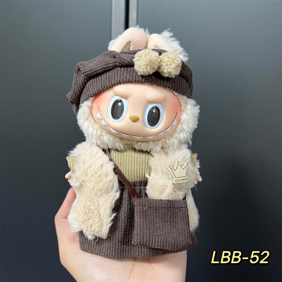 Set de Overol con aplicaciones para muñeca en variados diseños para labubu de 17cm, (Muñeca no incluida)