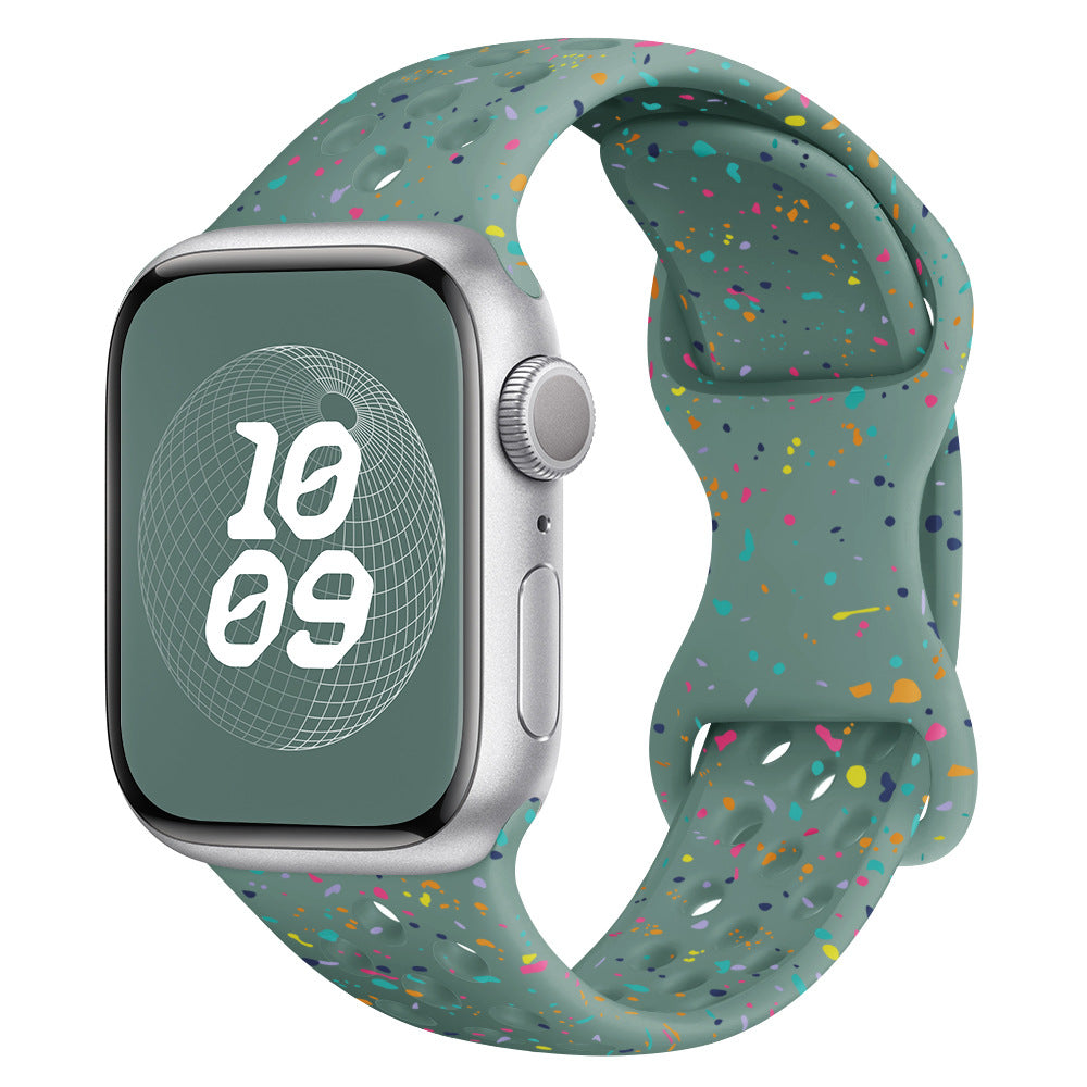 Correa de Silicona con Efecto Purpurina para Apple Watch Series 1–11 y SE 3